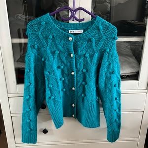 Turquoise Zara cardigan